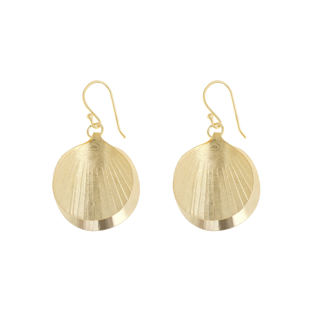 Yellow-Gold Large Double Shell Earrings