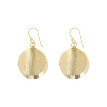 Load image into Gallery viewer, Yellow-Gold Large Double Shell Earrings