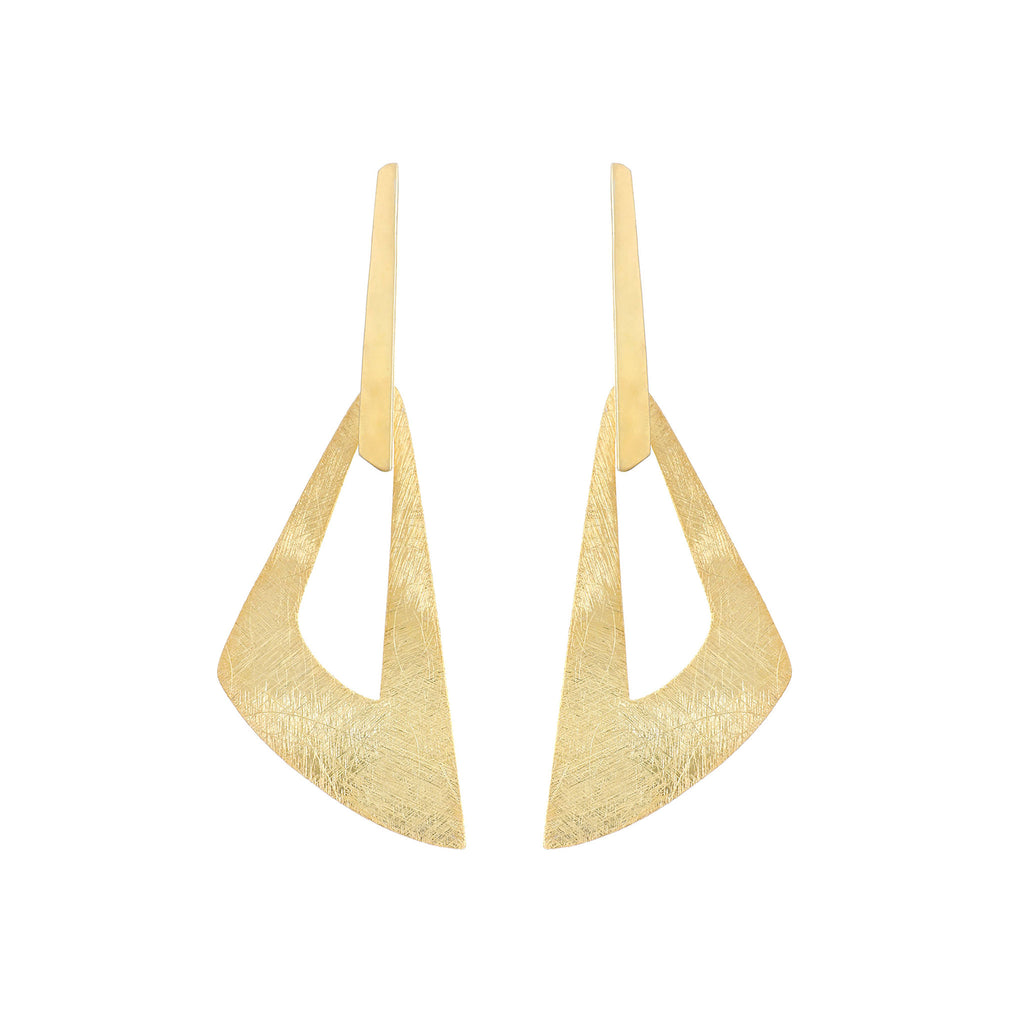 Yellow-Gold Large Triangle Stud Earrings