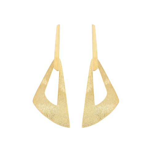Yellow-Gold Large Triangle Stud Earrings