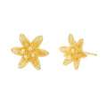 Yellow-Gold Lily Flower Stud Earrings
