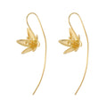 Yellow-Gold Lily Flower with a long back Earrings