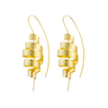 Yellow-Gold Long Whirlwind Earrings