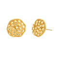 Yellow-Gold Lotus Seed Pod Stud Earrings
