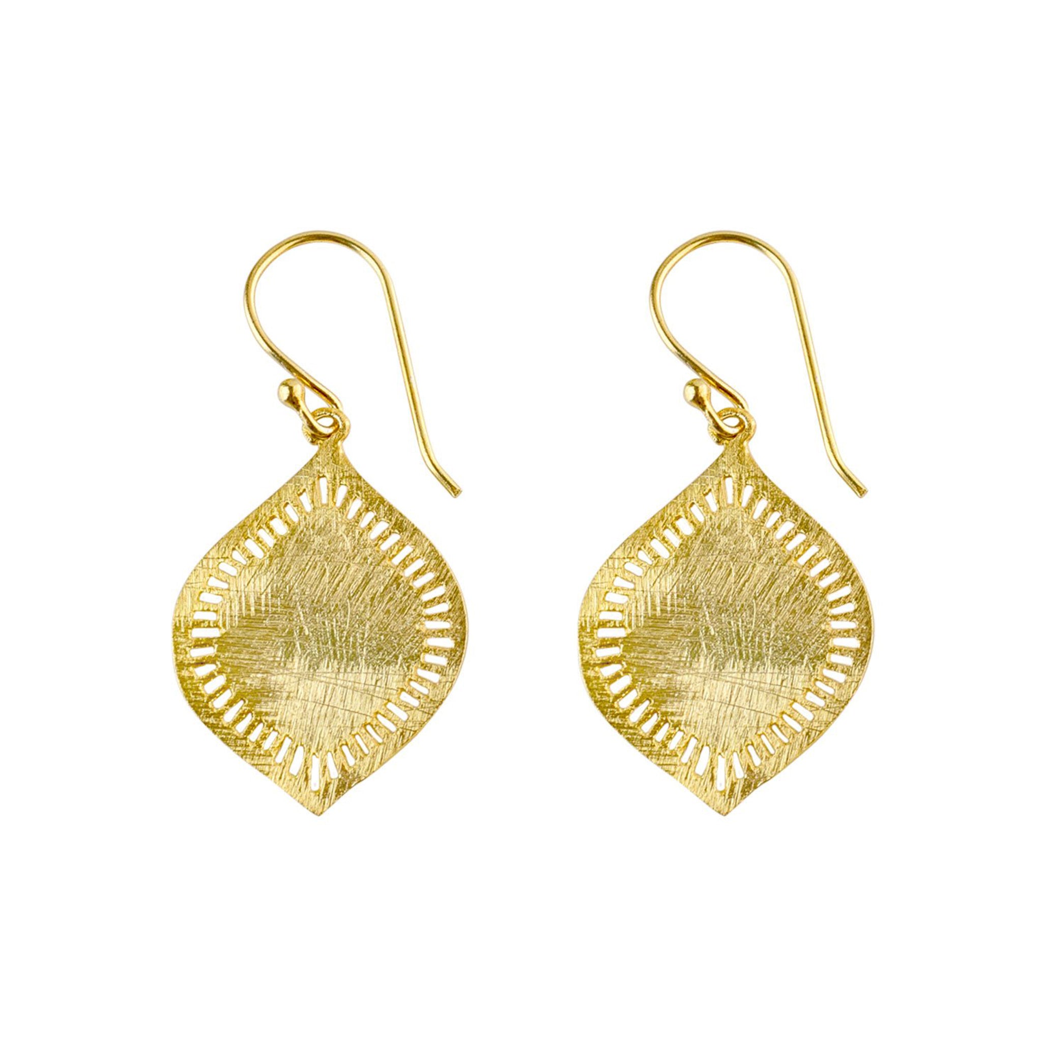 Yellow-Gold Plain Tear Drop Earrings