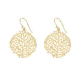 Yellow-Gold Round Coral Earrings