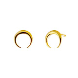 Yellow-Gold Small Crescent Moon stud Earrings