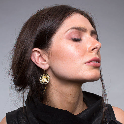 Yellow-Gold Sphere Earrings