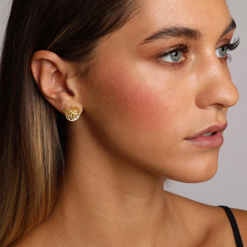 Yellow-Gold Sphere Stud Earrings