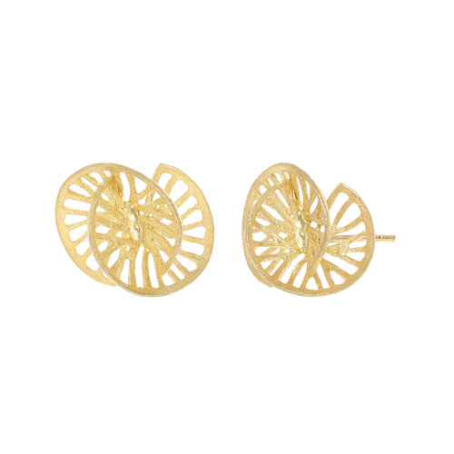 Yellow-Gold Sphere Stud Earrings