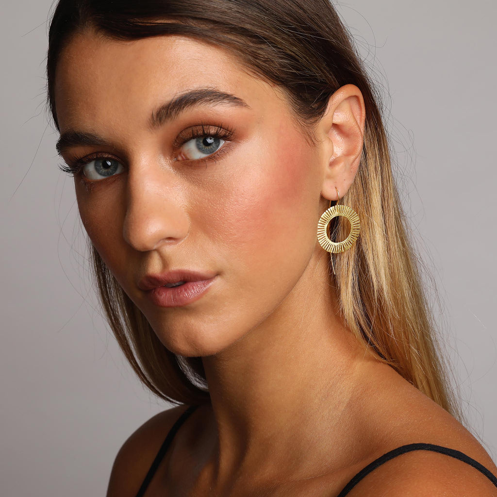 Yellow-Gold Sun Earrings