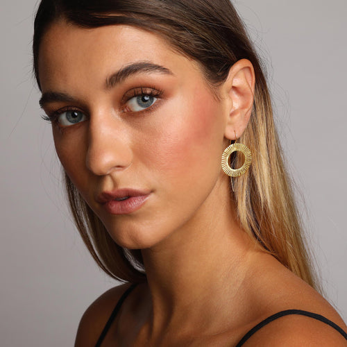 Yellow-Gold Sun Earrings