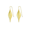 Yellow-Gold Tear Drop Ivy Leaf Earrings