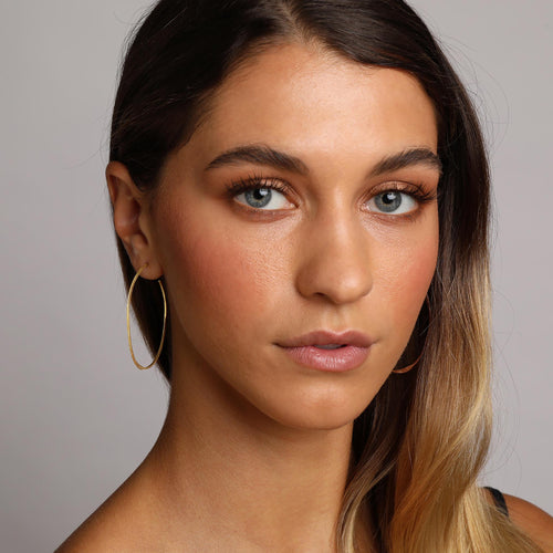 Yellow-Gold Thin Hoop Earrings