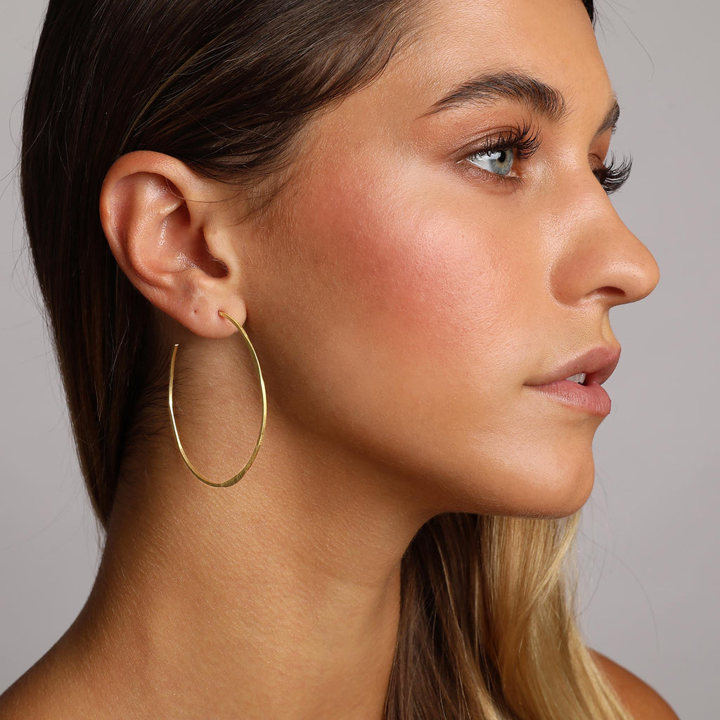 Yellow-Gold Thin Hoop Earrings