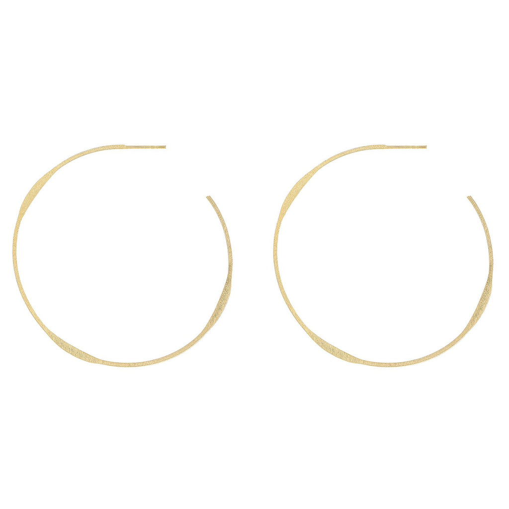 Yellow-Gold Thin Hoop Earrings