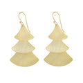 Yellow-Gold Three Plain Triangles Earrings