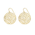 Yellow-Gold Tree of Life Inspired Earrings