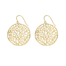 Load image into Gallery viewer, Yellow-Gold Tree of Life Inspired Earrings