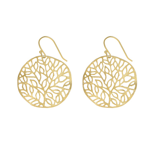 Yellow-Gold Tree of Life Inspired Earrings