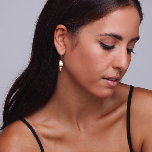 Yellow-Gold Unicorn Shell Earrings