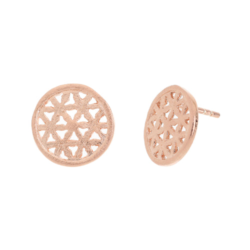 Rose-Gold Circular Stud Earrings