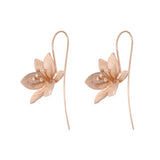 Rose-Gold Grass Lily Flower Earrings