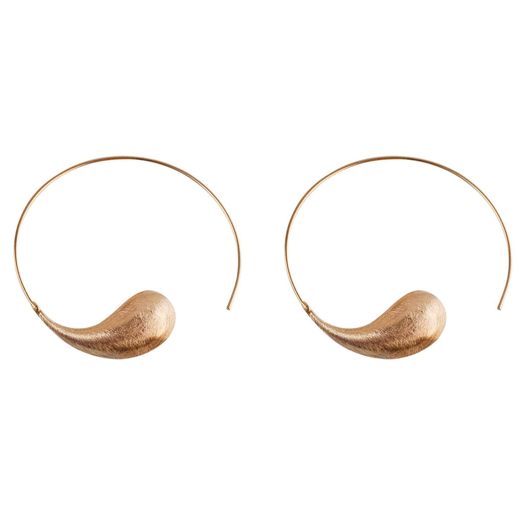 Rose-Gold Hoop with a Drop Earrings