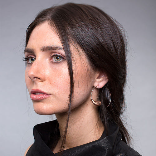 Rose-Gold Hoop with a Drop Earrings