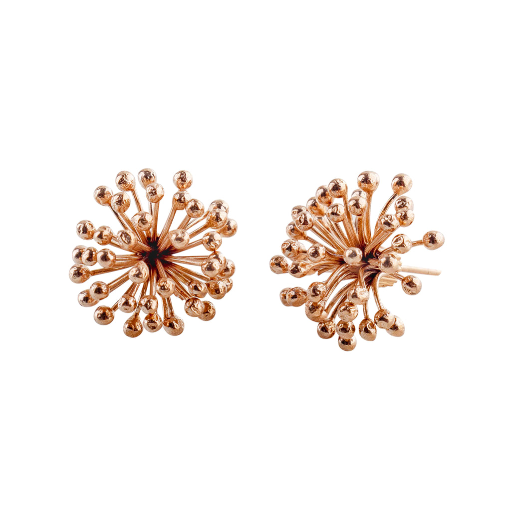 Rose-Gold Large Clover Flower Stud Earrings