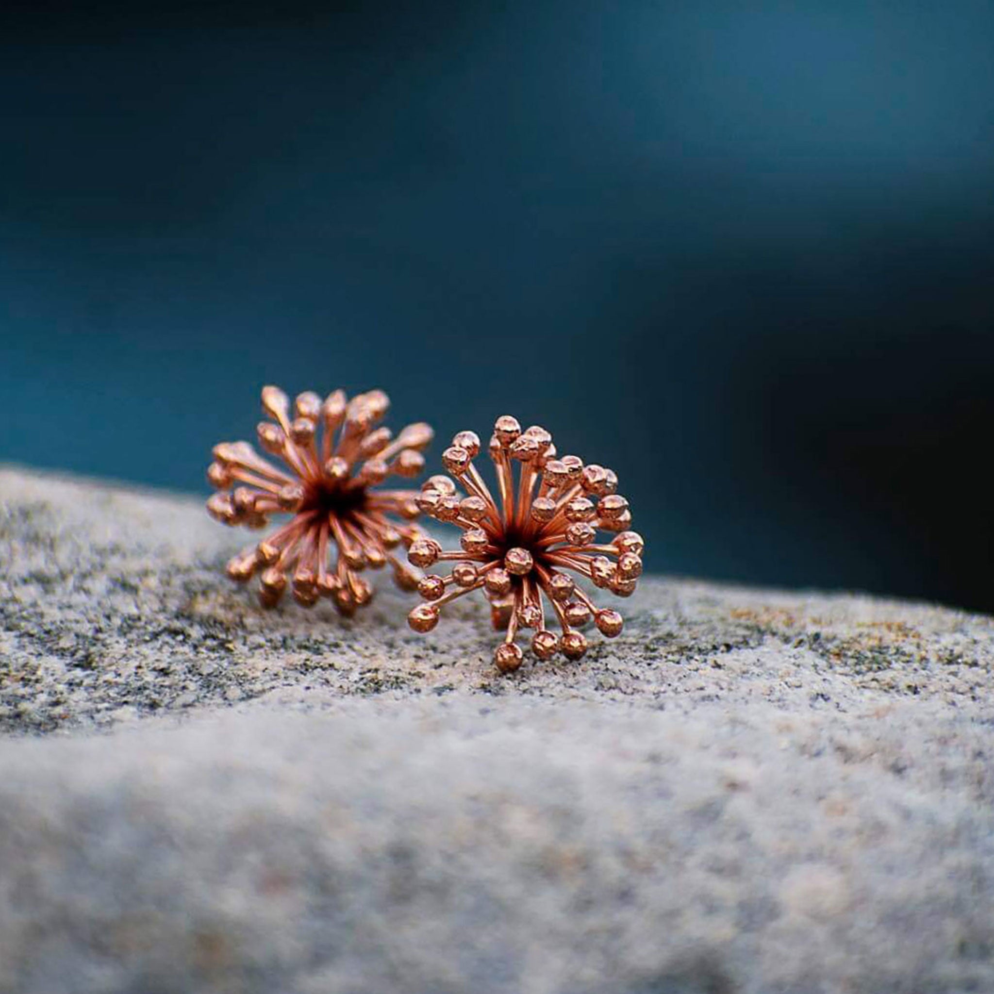 Rose-Gold Large Clover Flower Stud Earrings
