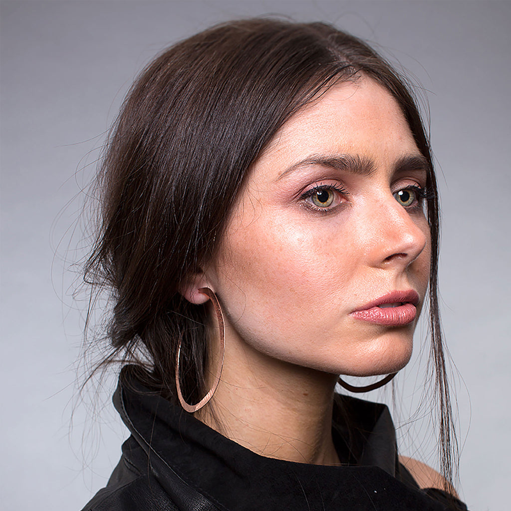 Rose-Gold Large Hoop Earrings