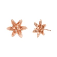 Load image into Gallery viewer, Rose-Gold Lily Flower Stud Earrings