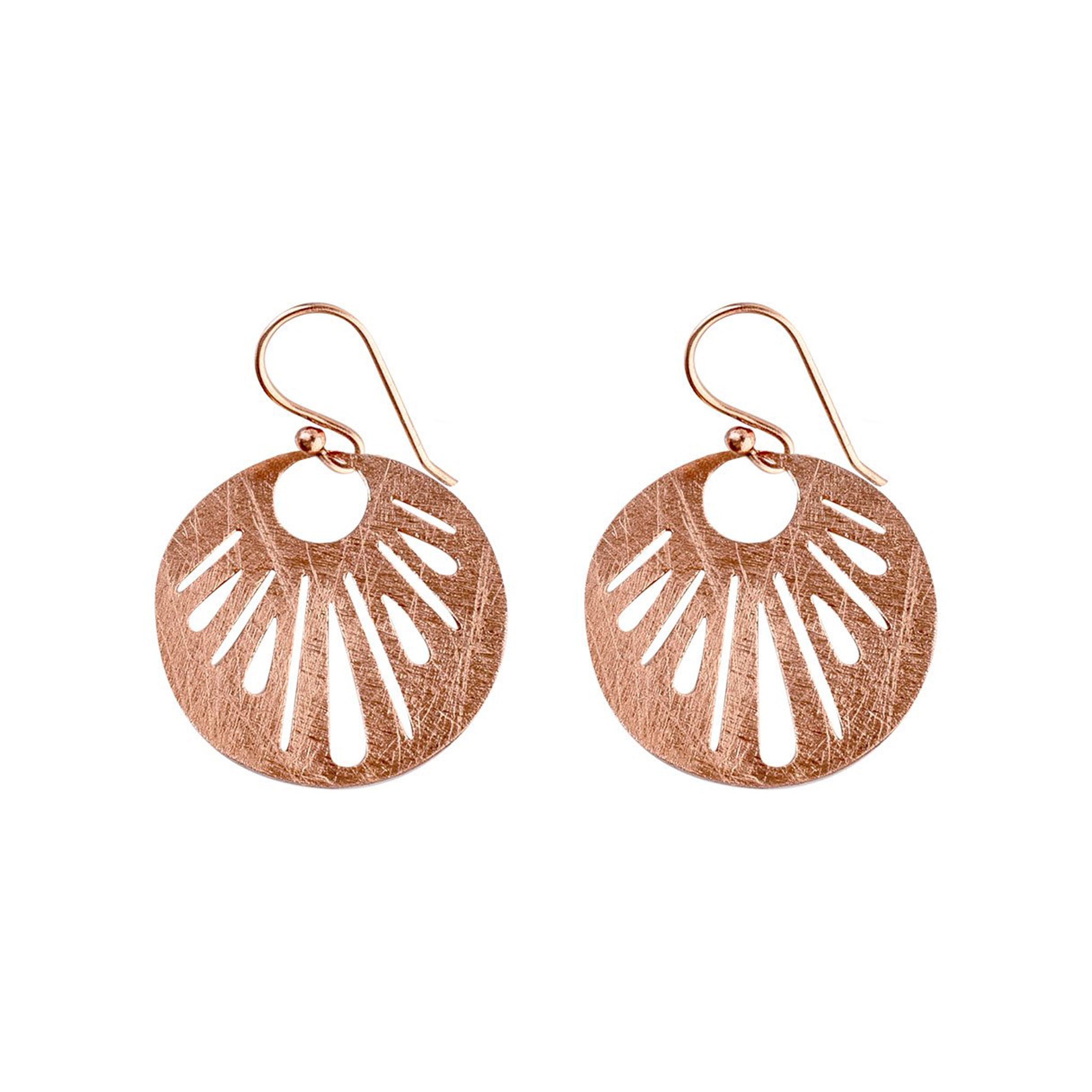Rose-Gold Round Design Earrings