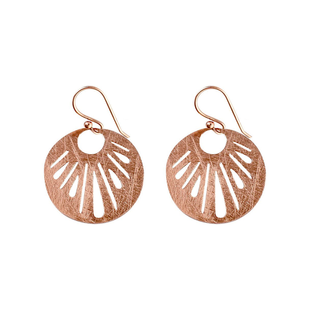 Rose-Gold Round Design Earrings