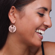 Load image into Gallery viewer, Rose-Gold Round Design Earrings