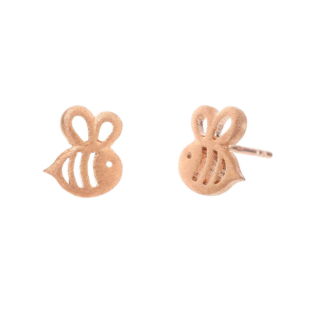 Rose-Gold Small Bee Stud Earrings