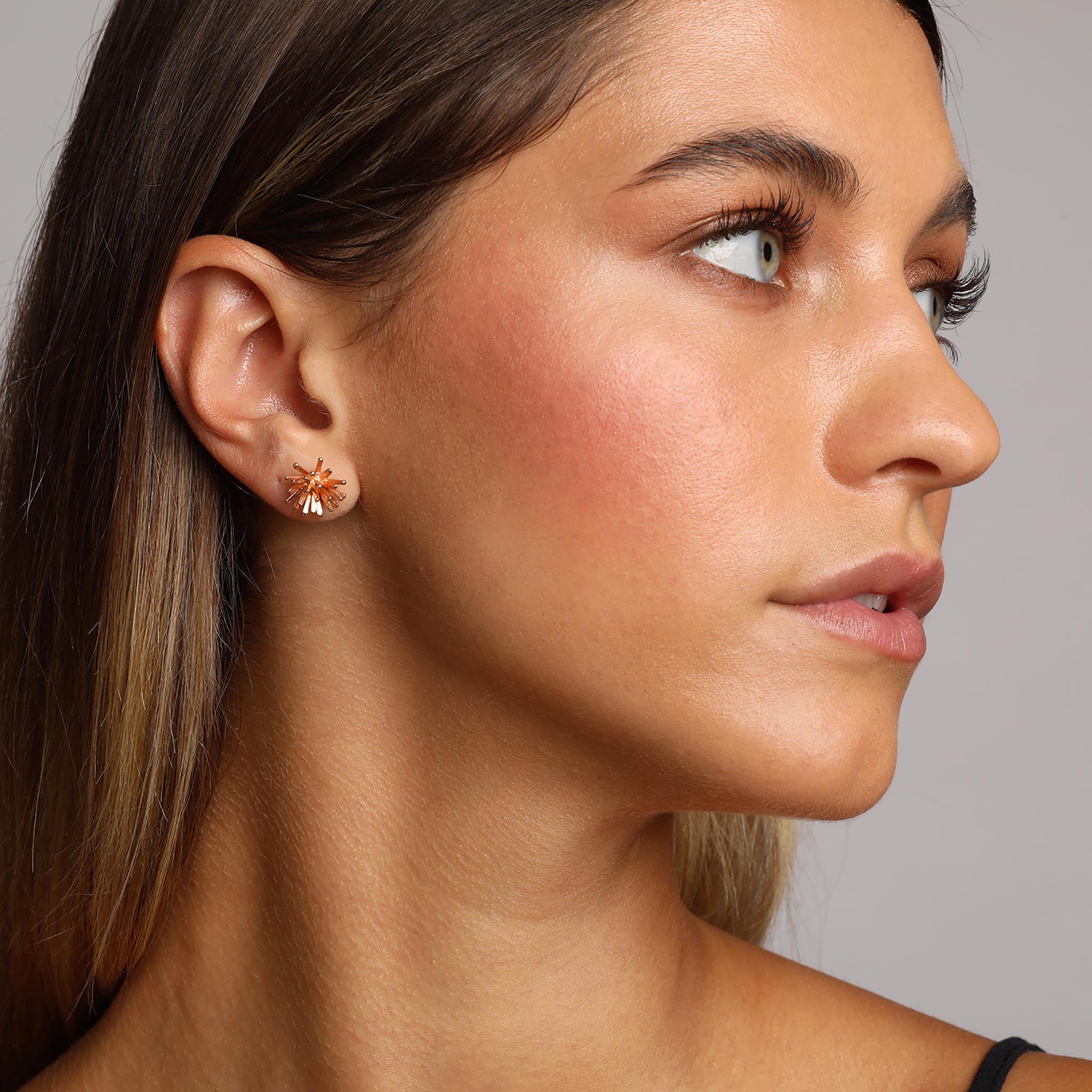 Rose-Gold Spiky Stud Earrings