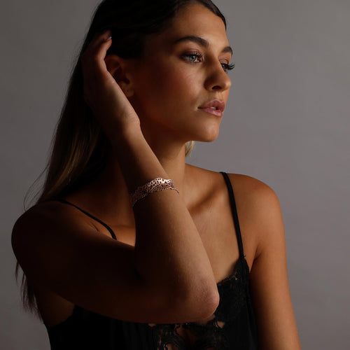 Rose-Gold Thin Coral Bangle