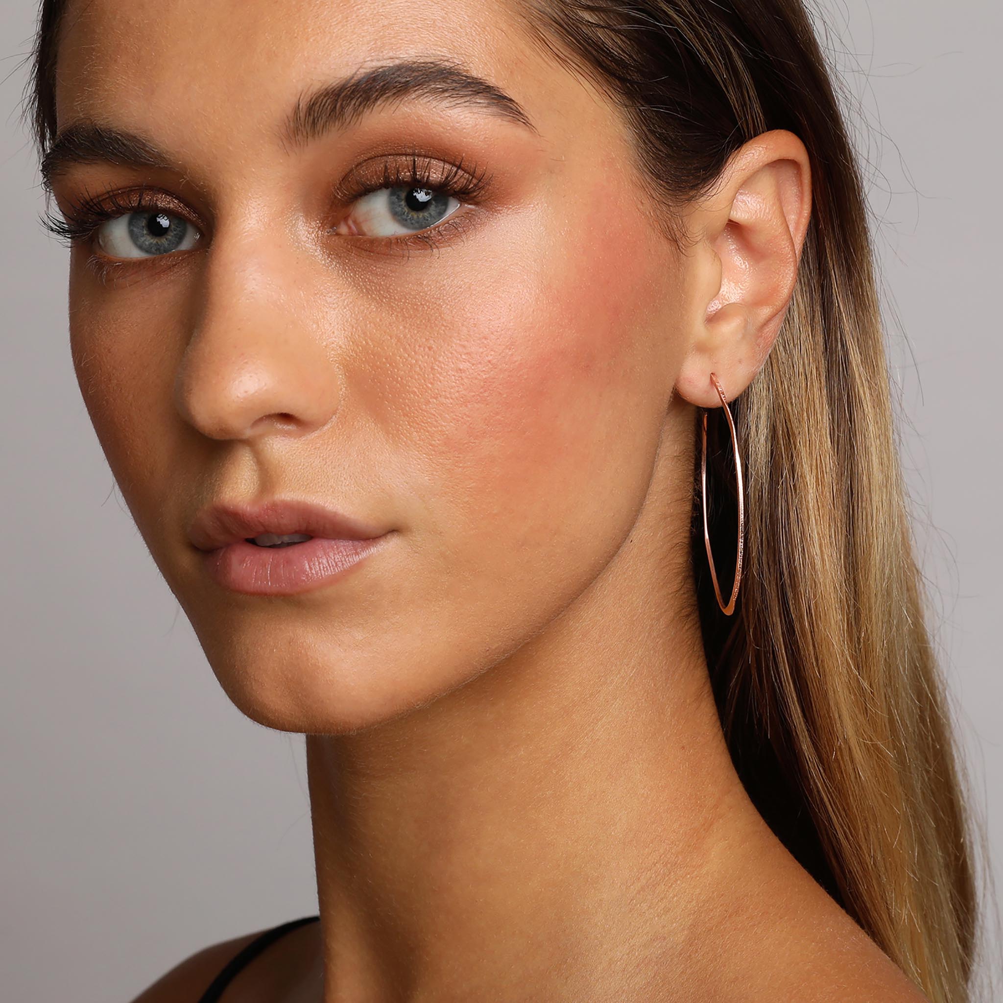 Rose-Gold Thin Hoop Earrings