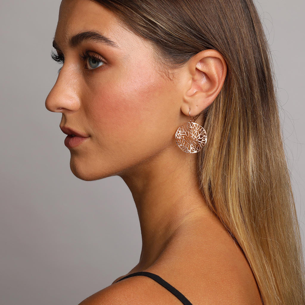 Rose-Gold Tree of Life Inspired Earrings