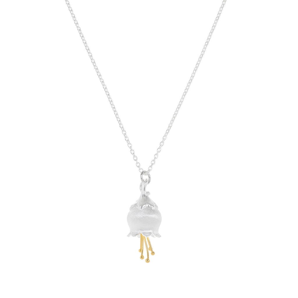 Silver and Yellow-Gold Bluebell Flower Pendant