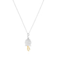 Silver and Yellow-Gold Bluebell Flower Pendant