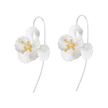 Load image into Gallery viewer, Silver and Yellow-Gold Cherry Blossom Flower Earrings