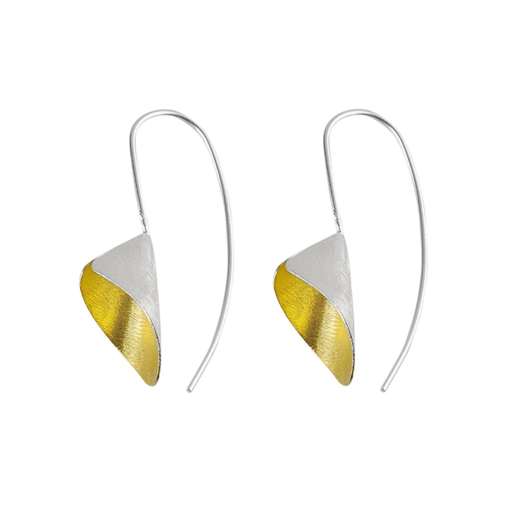 Silver and Yellow-Gold Cone Earrings