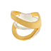 Silver and Yellow-Gold Design Multi Rows Band Ring