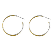 Load image into Gallery viewer, Silver and Yellow-Gold Double Hoop Earrings