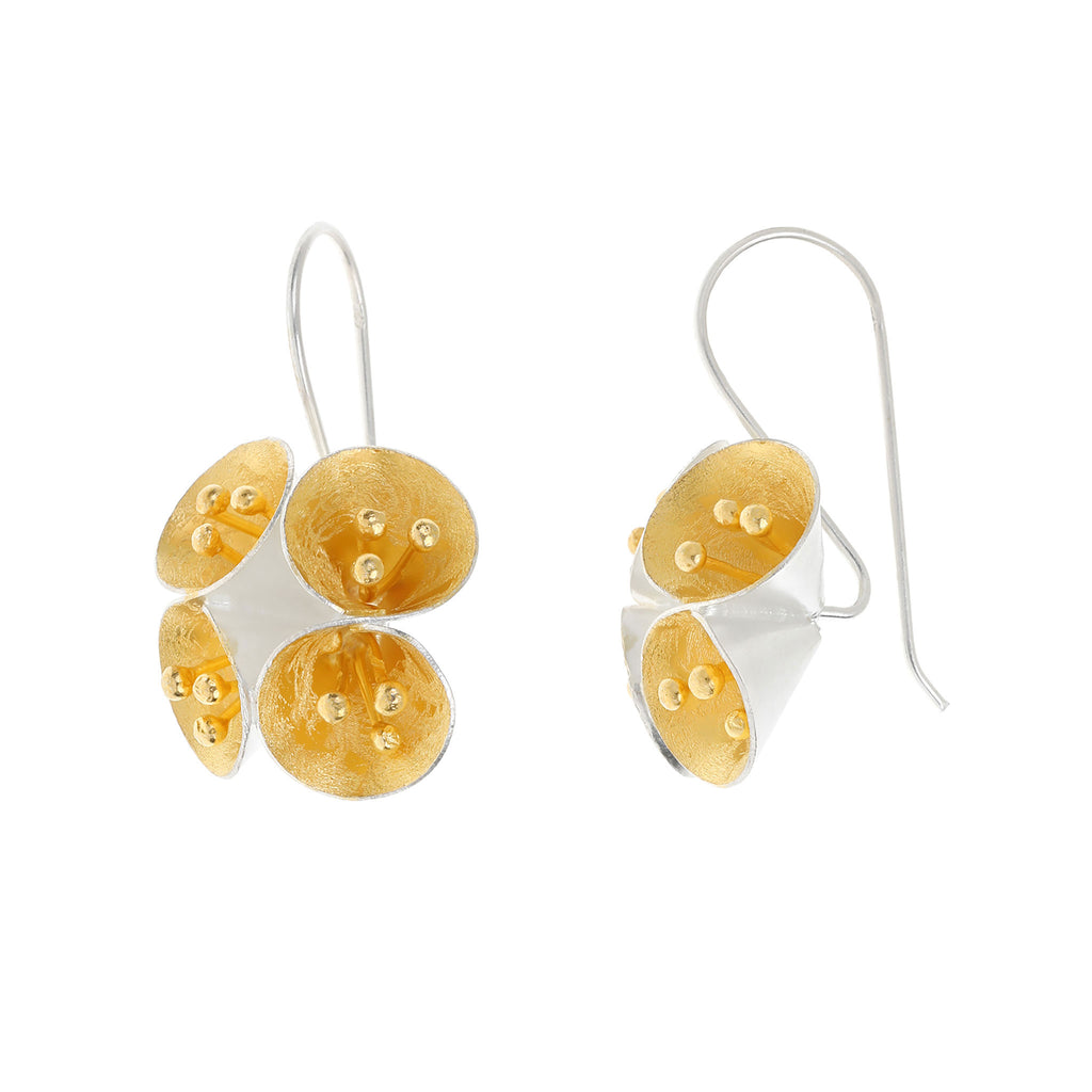 Silver and Yellow-Gold Gumnut Earrings