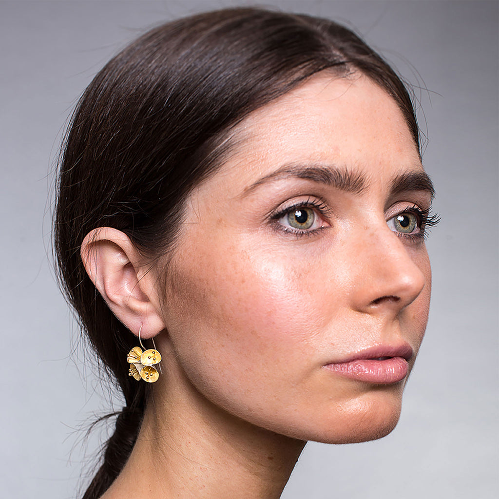 Silver and Yellow-Gold Gumnut Earrings