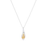 Silver and Yellow-Gold Honeysuckle Flower Pendant